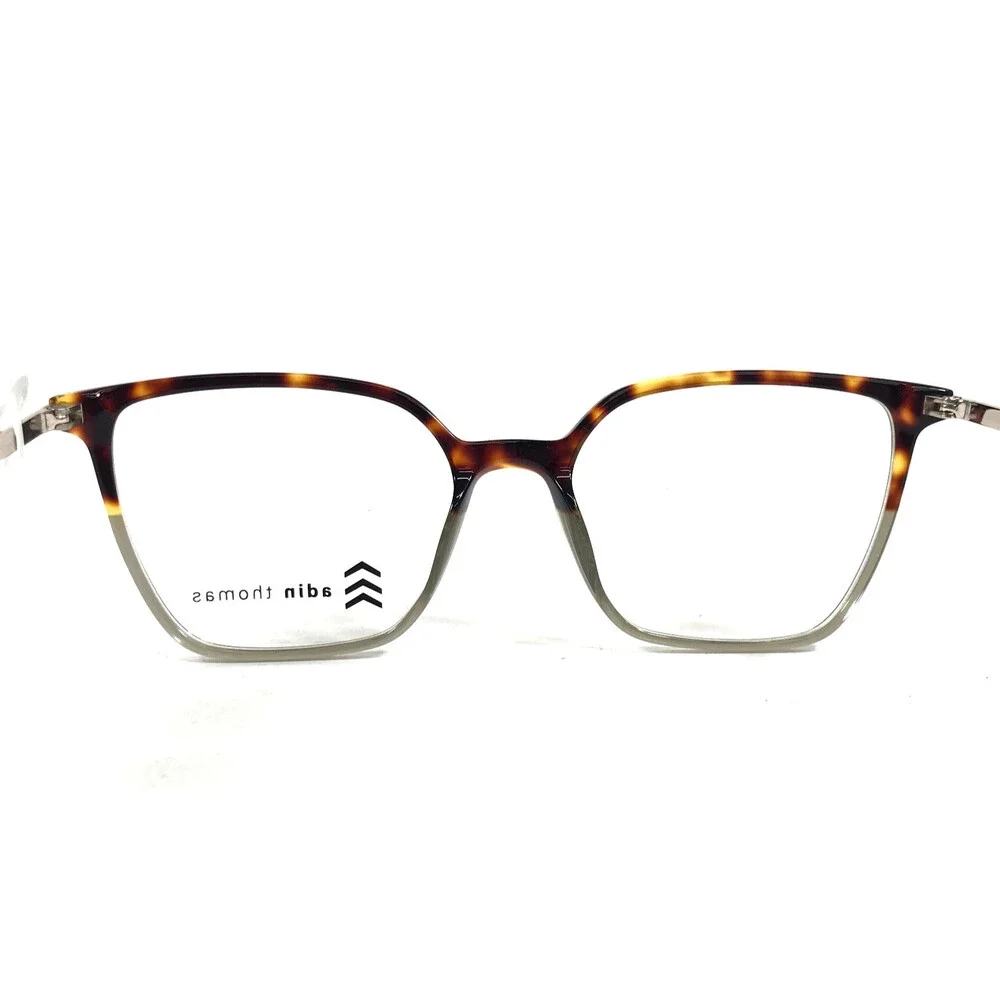 Adin Thomas Eyeglasses Frames AT-590 C1 Tortoise Smoke Gray Cat Eye 53-17-142